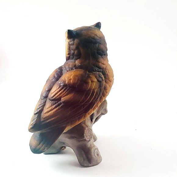 MIJ Owl on Branch with Acorns Bisque China - Picture 2 of 8